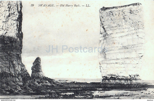 Swanage - Old Harry Rock - 39 - old postcard - England - United Kingdom - unused - JH Postcards