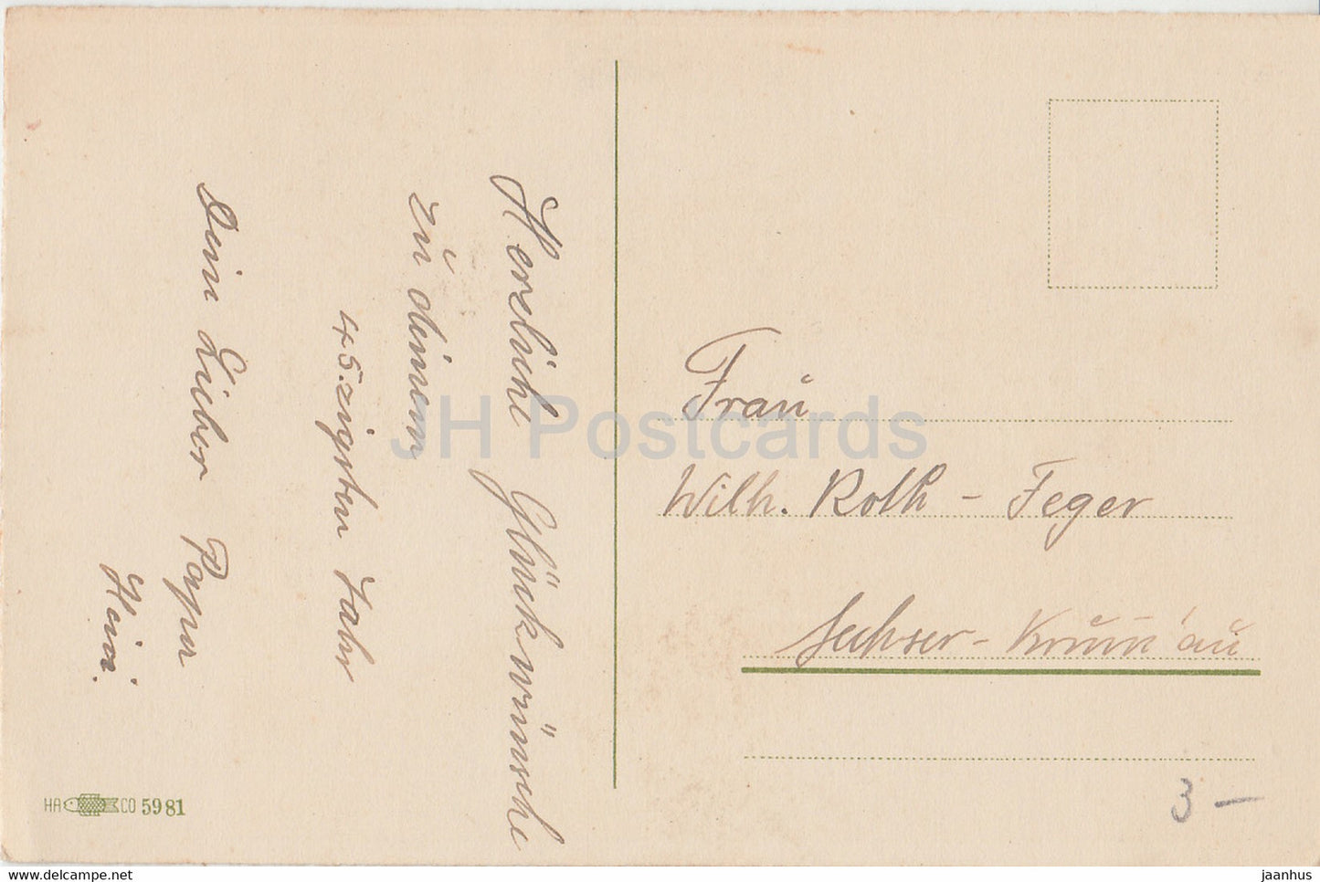 Birthday Greeting Card - Herzlichen Gluckwunsch zum Geburtstage - HA CO 5981 - old postcard - Germany - used