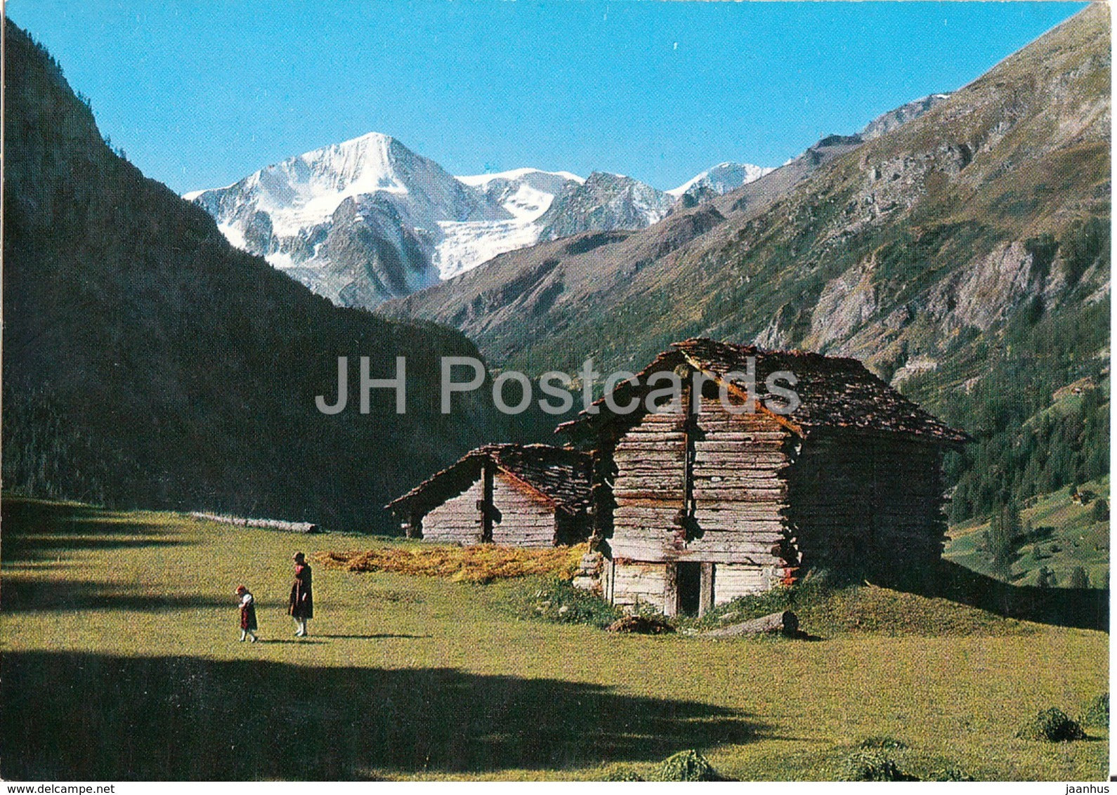 Paysage au Val d'Herens - Pigne d'Arolla 3796 m - Mt Blanc de Cheilon 3870 m - 52939 - 1974 - Switzerland - used - JH Postcards