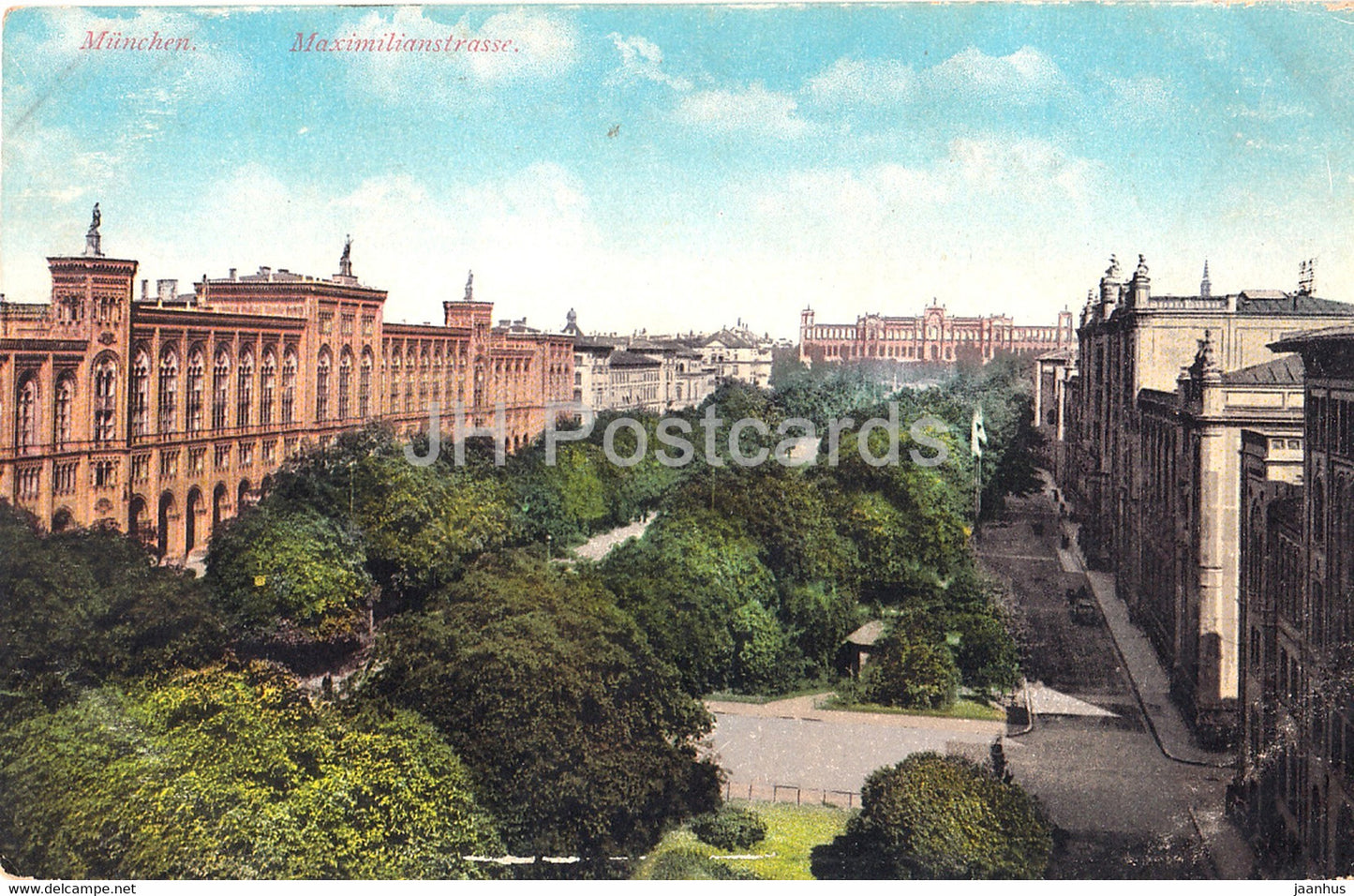 Munchen - Maximilianstrasse - Munich - 8997 - old postcard - Germany - unused - JH Postcards