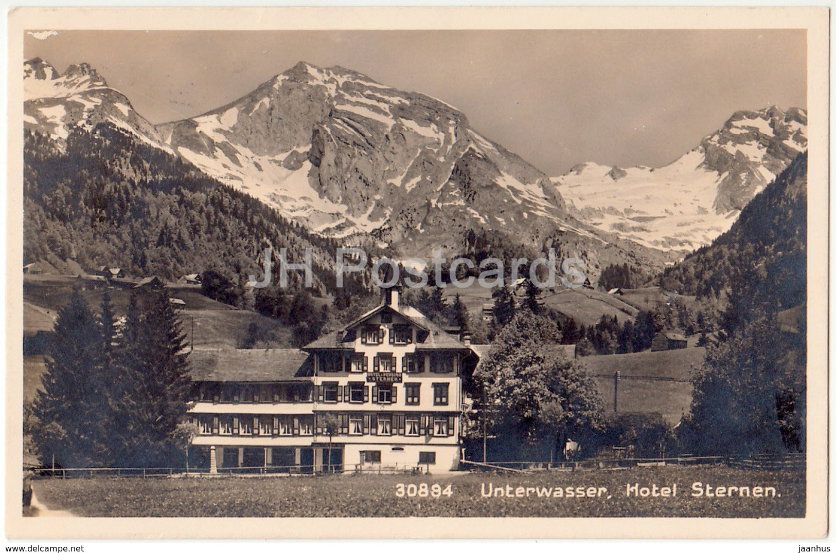 Unterwasser - hotel Sternen - 30894 - Switzerland - old postcard - used - JH Postcards