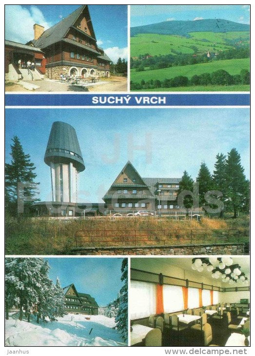 Suchy Vrch - cottage - Orlicke Hory - Czechoslovakia - Czech - used 1996 - JH Postcards