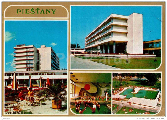 Piestany - Balnea Grand and Balnea Splendid spa - swimming pool - Czechoslovakia - Slovakia - used - JH Postcards