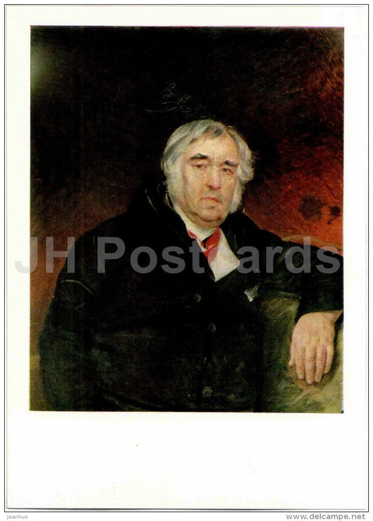 Ivan Krylov - painting by K. Bryullov - art - Russian Writers - 1985 - Russia USSR - unused - JH Postcards