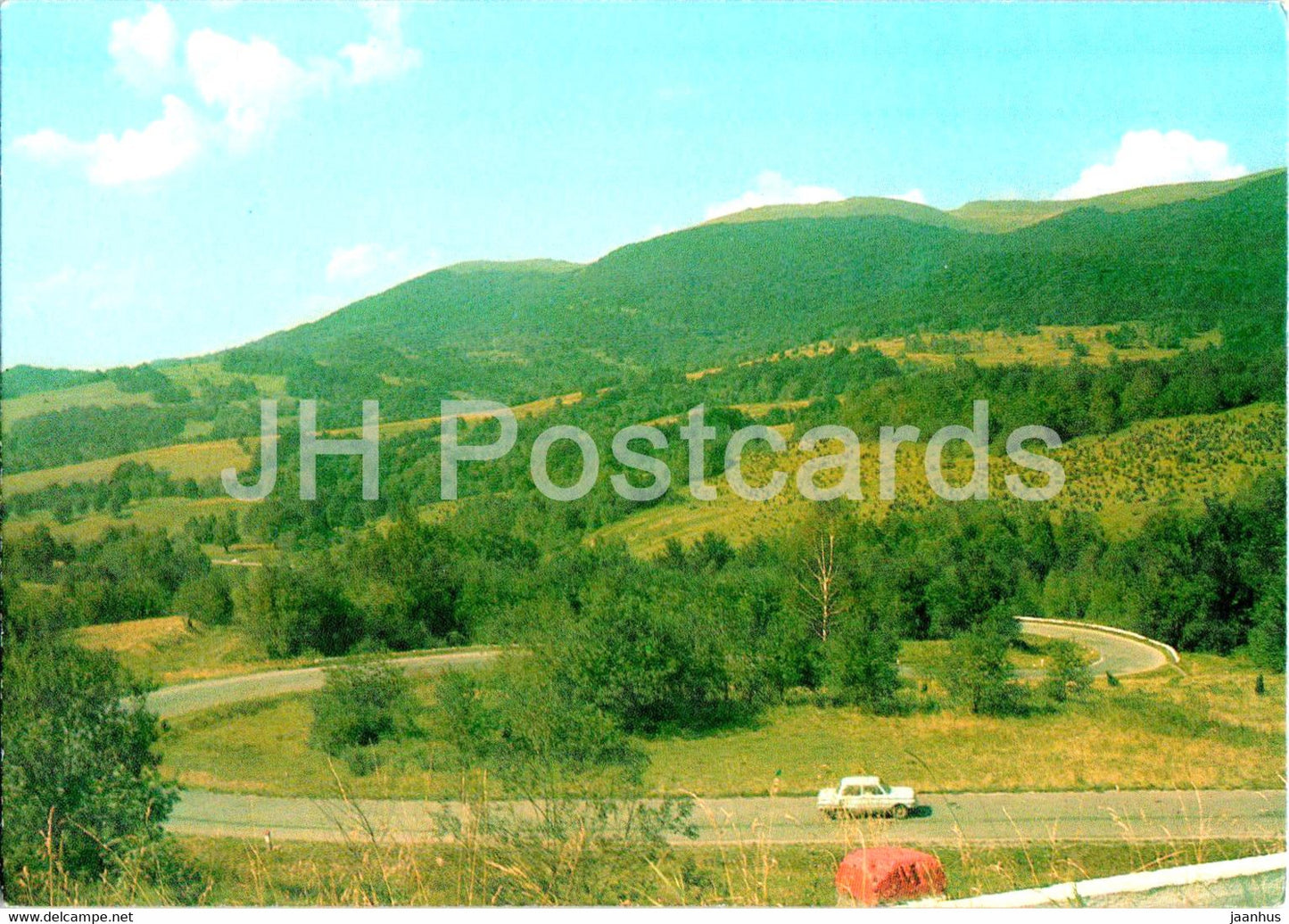 Bieszczady - Serpentyny pod Brzegami Gornymi - Serpentines near Brzegi Gorne - road - Poland - unused - JH Postcards