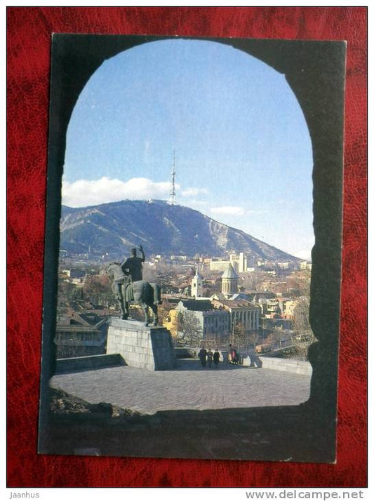 Tbilisi - monument to Vakhtang Gorgasali - 1989 - Georgia - USSR - unused - JH Postcards