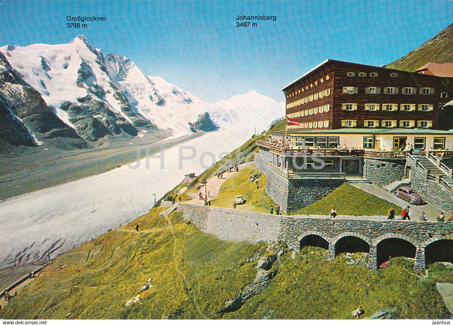 Franz Josephs Haus 2418 m - Grossglockner 3798 m - Johannisberg - Pasterzengletscher - 1998 - Austria - used - JH Postcards