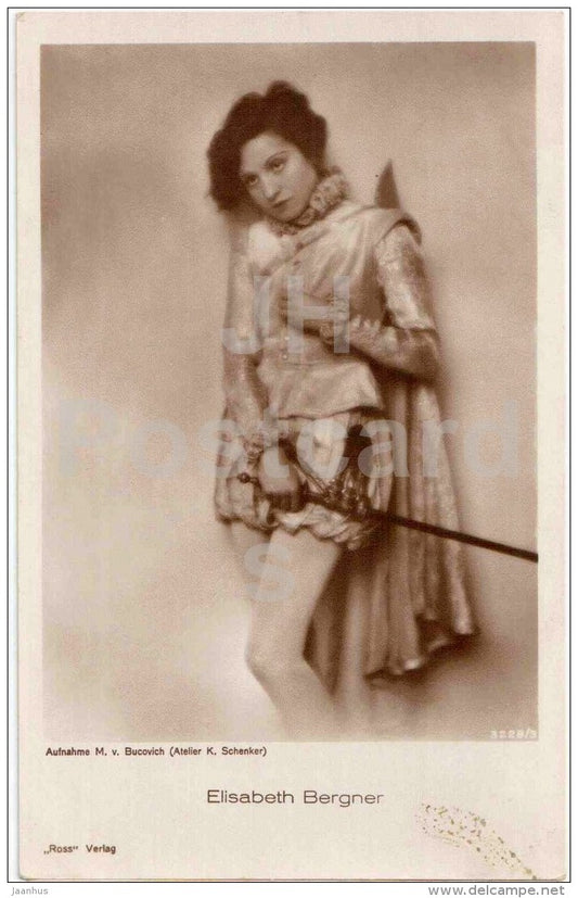 Elisabeth Bergner - movie actress - Ross verlag - 3228/3 - circulated in Estonia 1920s - JH Postcards