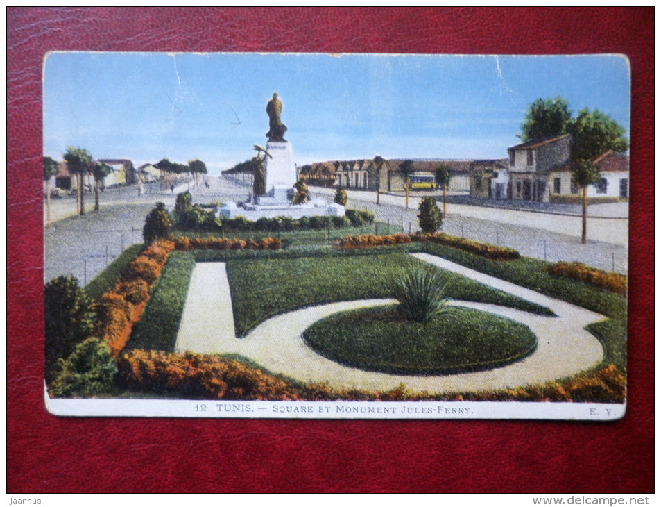 Square et monument Jules Ferry - 12 - Tunis - old postcard - Tunisia - unused - JH Postcards