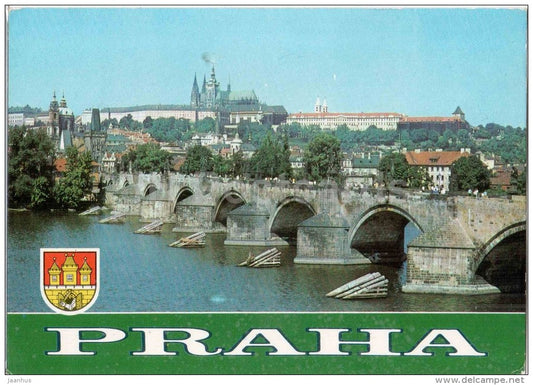 Praha - Prague - Prague castle Hradcany - Charles Bridge - Czechoslovakia - Czech - used - JH Postcards