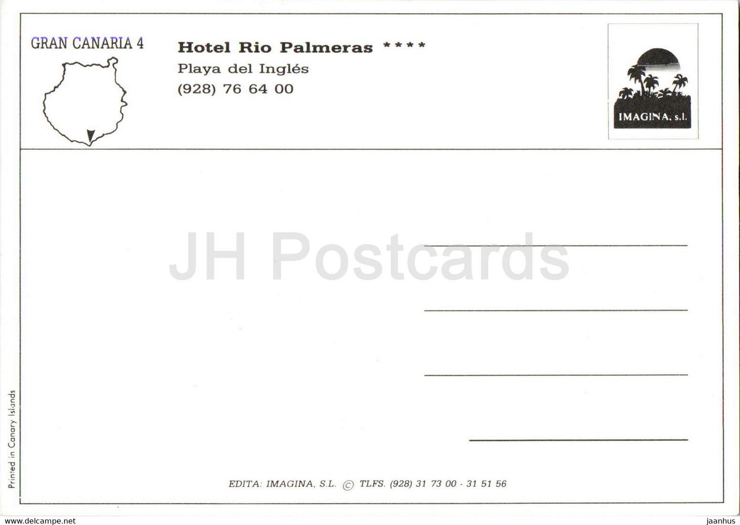 Gran Canaria - Hôtel Rio Palmeras - Playa del Ingles - 4 - Espagne - inutilisé