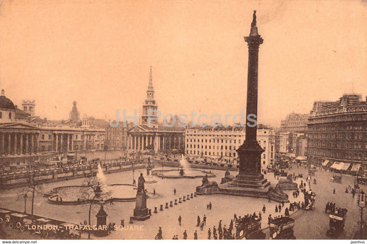 London - Trafalgar Square - bus -  London Stereoscopic Company - old postcard - England - United Kingdom - unused - JH Postcards