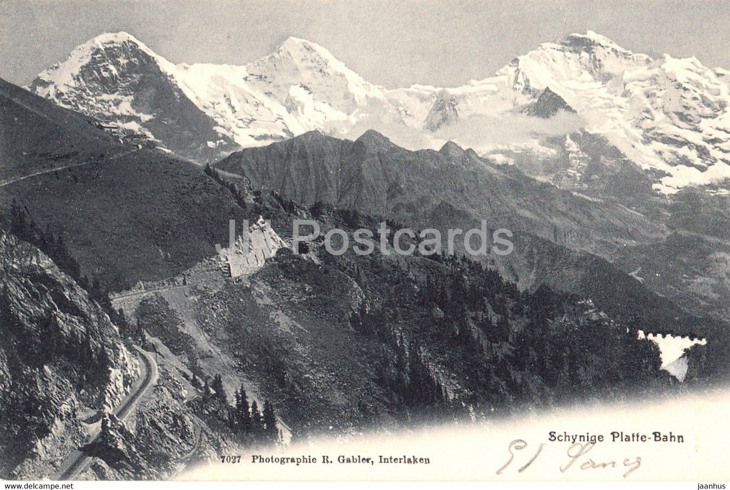 Schynige Platte Bahn - 7027 - old postcard - Switzerland - used - JH Postcards