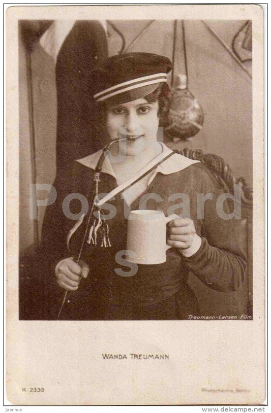 Wanda Treumann - movie actress - Hookah - K. 2339 - circulated in Estonia Paide 1924 - JH Postcards