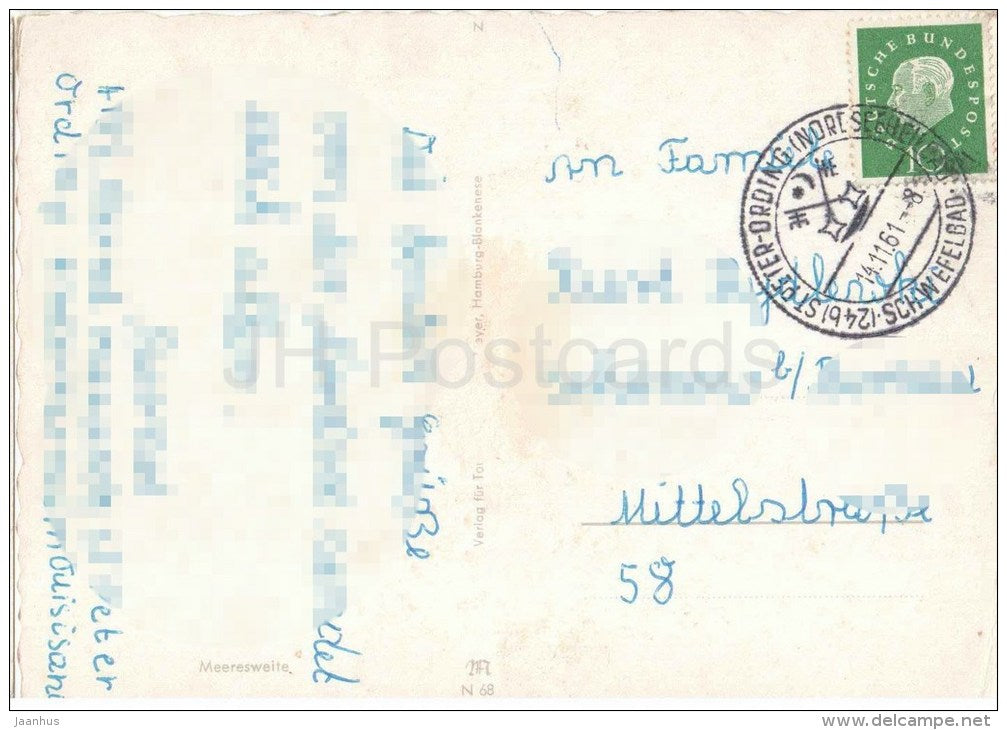 Meeresweite - sea -N 68 - Germany - 1961 gelaufen - JH Postcards