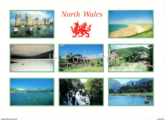 North Wales - Caernarfon Castle - Snowdon - Barmouth - Ffestiniog Railway - Wales - United Kingdom - unused - JH Postcards