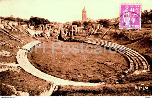 Arenes gallo romaines de Saintes - ancient world - arene - 16883 - old postcard - France - used - JH Postcards