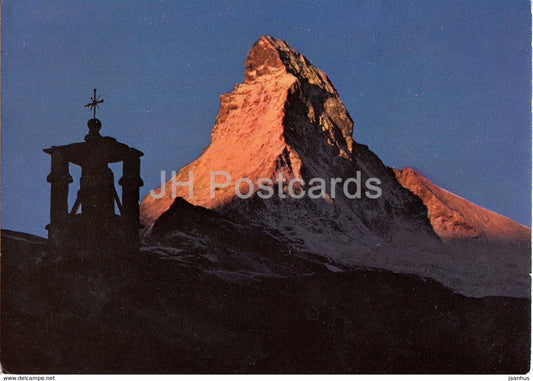 Zermatt - Sonnenaufgang am Matterhorn - Kulmhotel Gornergrat seal - Switzerland - unused - JH Postcards