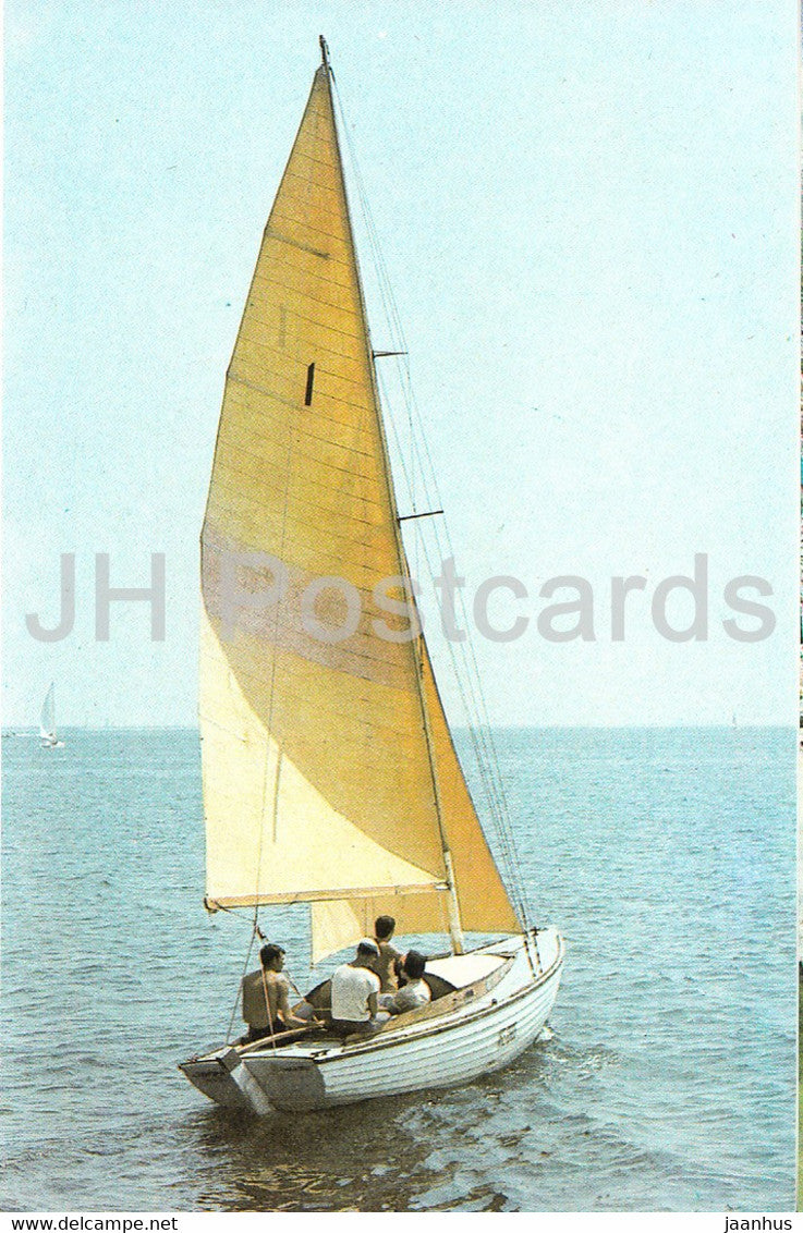 Gurzuf - sailing boat - Crimea - 1990 - Ukraine USSR - unused - JH Postcards