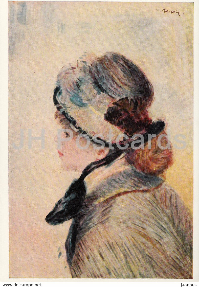 painting by Auguste Renoir - Madchenportrat - Portrait of a girl - French art - Germany - unused - JH Postcards