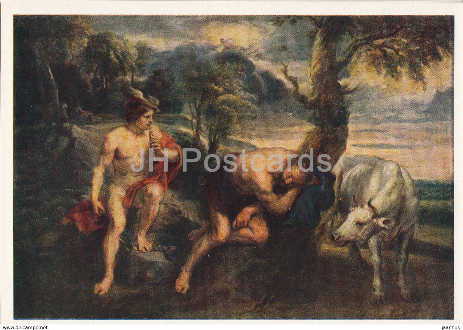 painting by Peter Paul Rubens - Mercury and Argus - cow - Flemish art - 1961 - Russia USSR - unused - JH Postcards