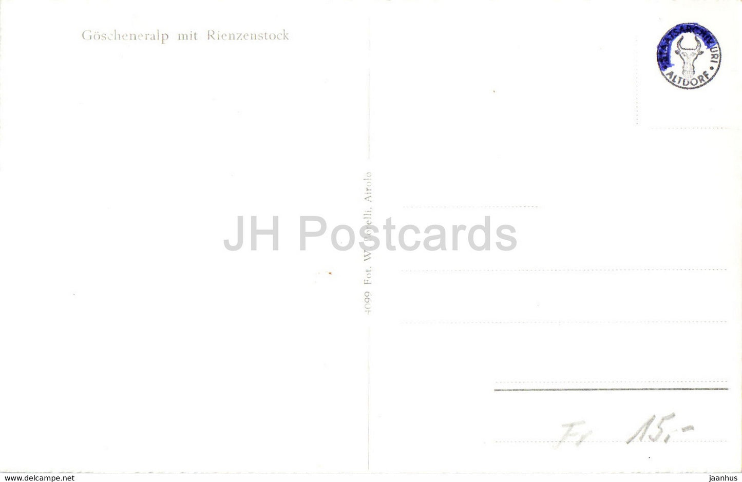 Göscheneralp mit Rienzenstock - 4099 - alte Postkarte - Schweiz - unbenutzt