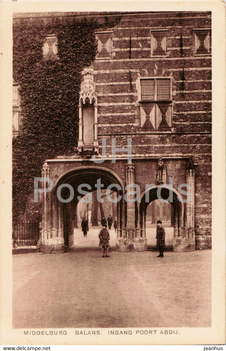 Middelburg Balans - Ingang Poort Abdij - old postcard - Netherlands - used - JH Postcards