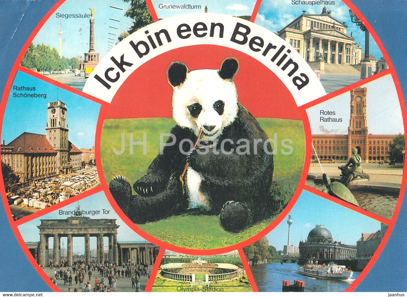 Berlin - Ick bin een Berlina - Panda - animals - Germany - used - JH Postcards