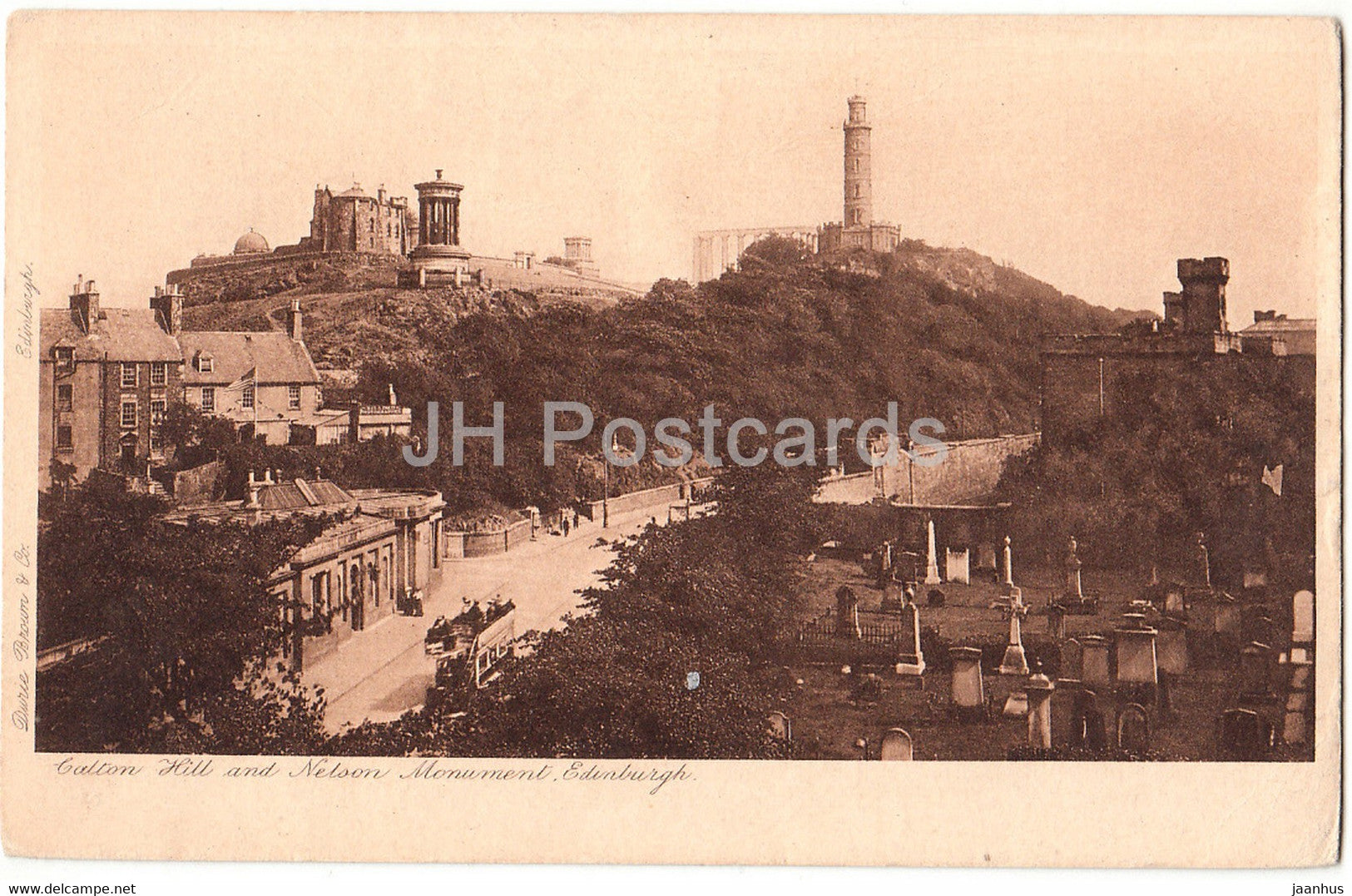 Edinburgh - Calton Hill and Nelson monument - old postcard - 1912 - Scotland - United Kingdom - used - JH Postcards