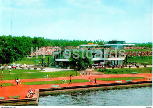 Katowice - Chorzow - Restauracija Parkowa i kapielisko Fala - restaurant - swimming pool - Poland - used - JH Postcards