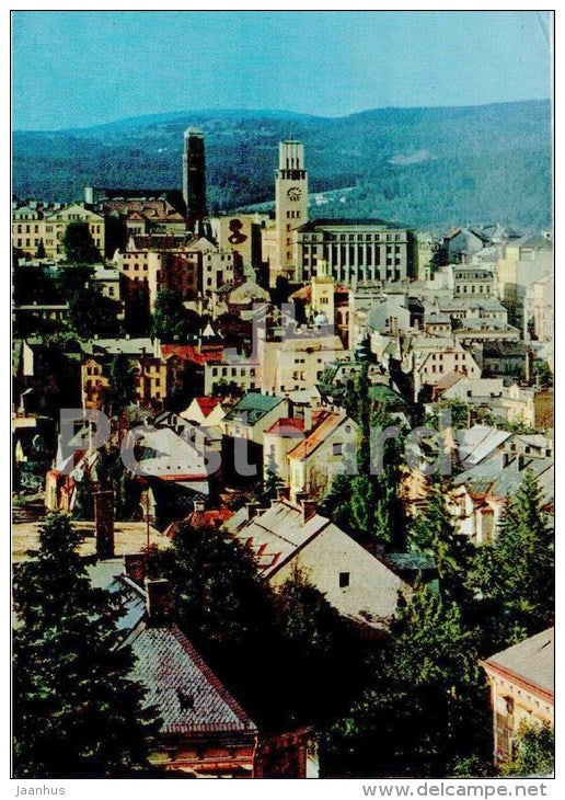 Jablonec nad Nisou - general view - panorama - Czech - Czechoslovakia - used 1964 - JH Postcards