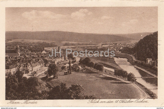 Hann Munden - Blick von der 18 Oktober Eichen - 16235 - old postcard - Germany - unused - JH Postcards