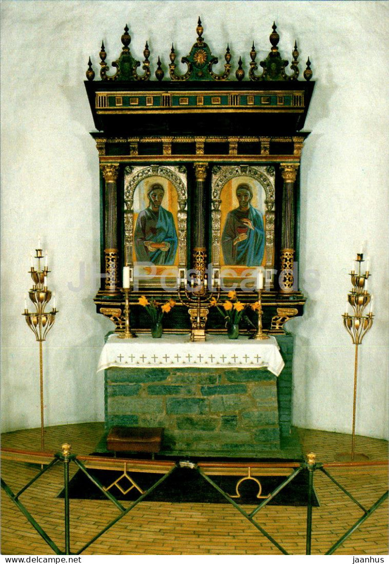 Bornholm - Osterlars rundkirke - Round church - Alteret - Altar - 128 - Denmark - unused - JH Postcards