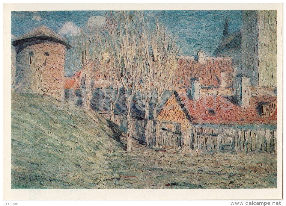 painting by V. Purvitis - Sunny Reval (Tallinn) , 1906 - Latvian art - Russia USSR - 1985 - unused - JH Postcards