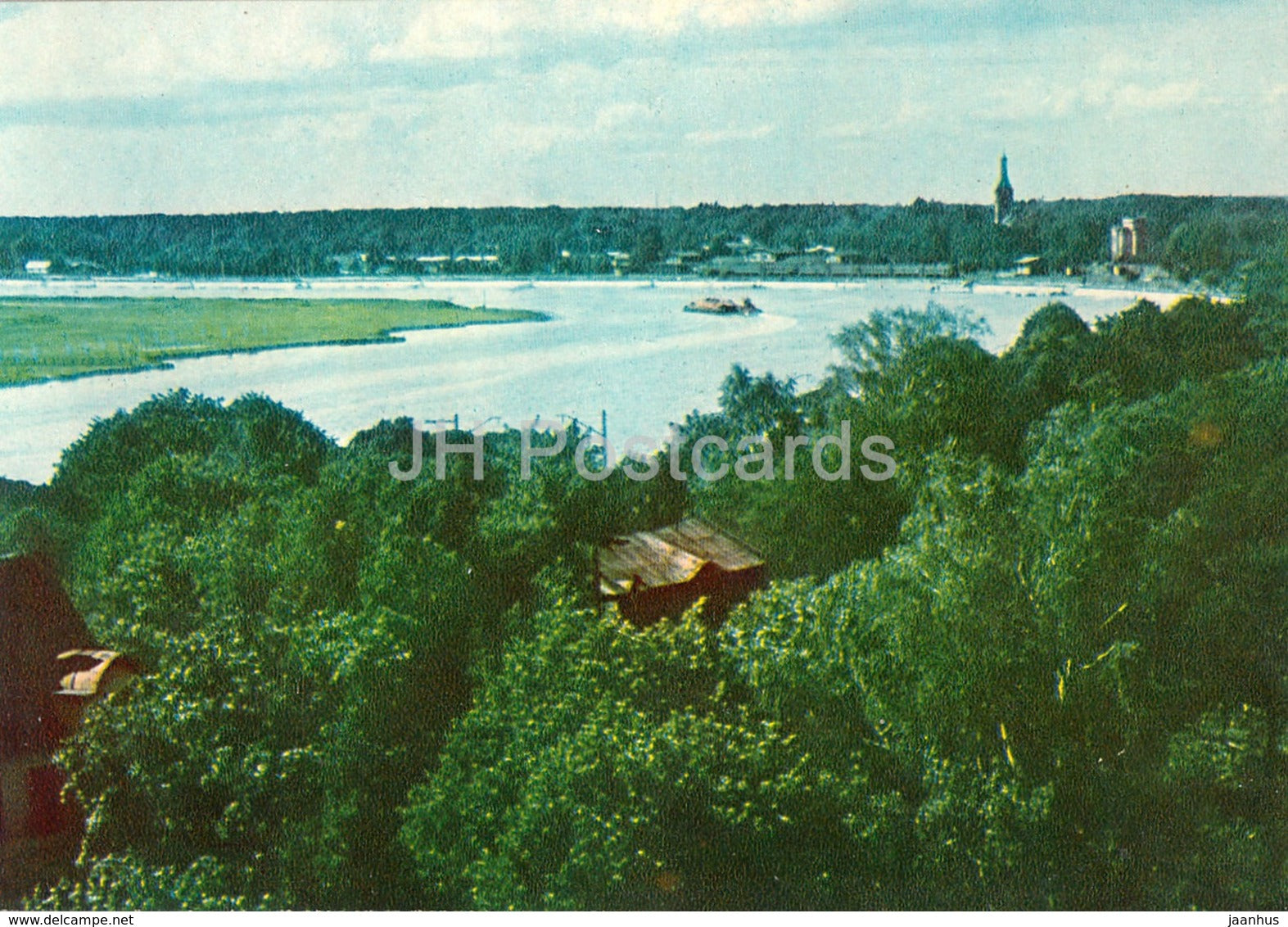 The Lielupe river running between Majori and Dubulti - Jurmala Views - old postcard - Latvia USSR - unused - JH Postcards