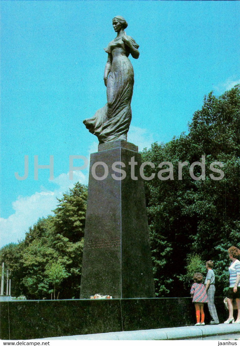 Kyiv - Kiev - monument to Ukrainian poet Lesya Ukrainka - postal stationery - 1980 - Ukraine USSR - unused - JH Postcards