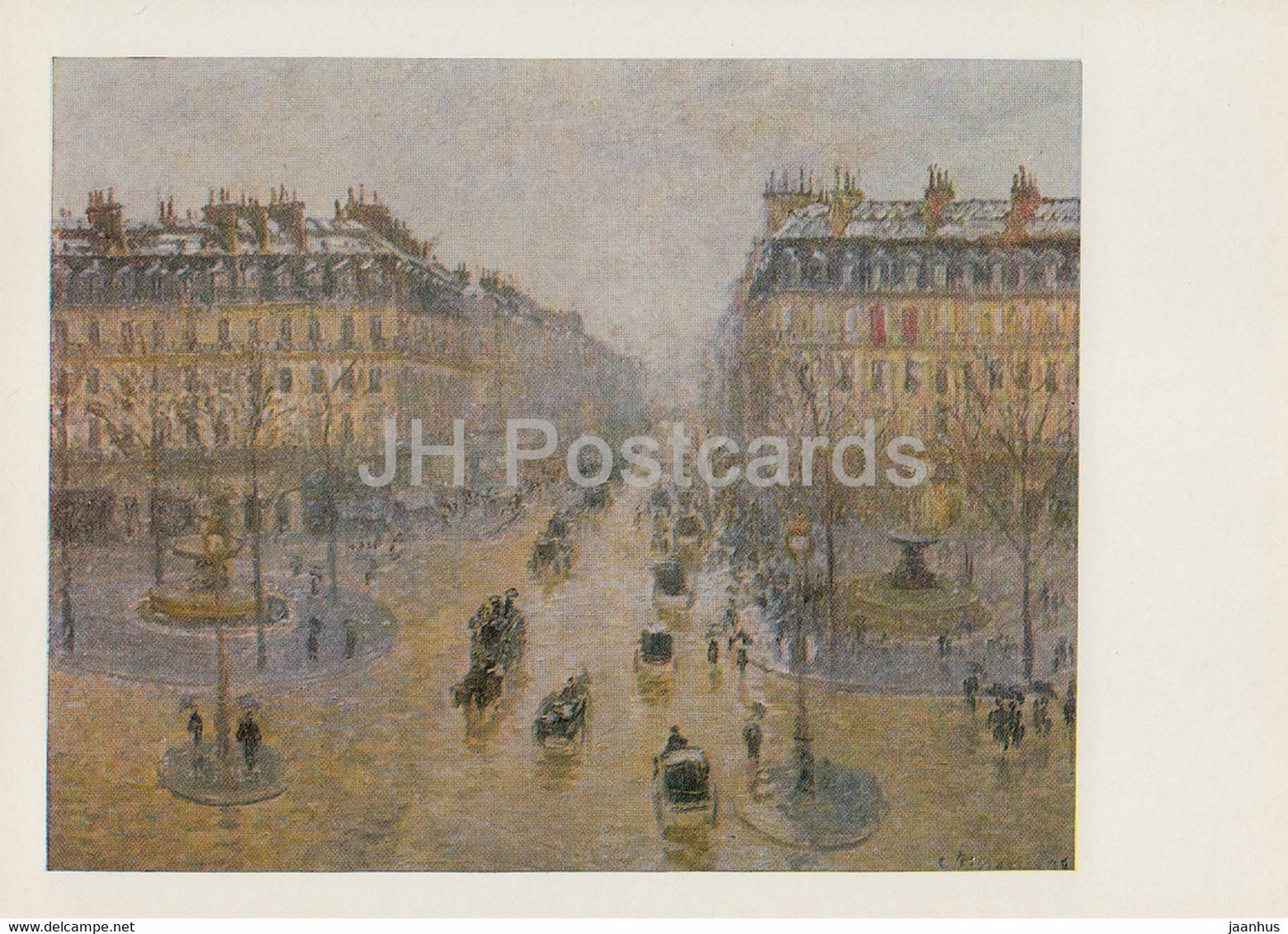 painting by Camille Pissarro - Opera Passage in Paris - French art - 1982 - Russia USSR - unused - JH Postcards