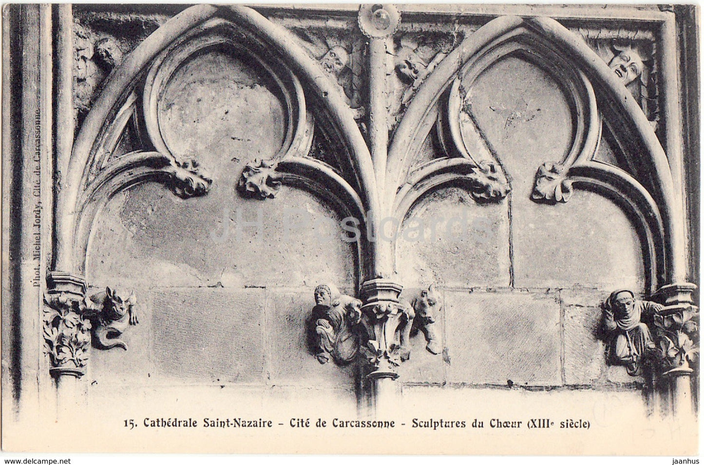 Cathedrale Saint Nazaire - Cite de Carcassonne - Sculptures du Choeur - 15 - old postcard - France - unused - JH Postcards