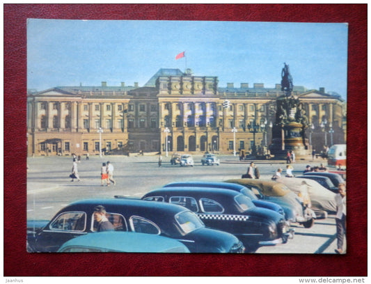 St. Isaac`s Square - Building of the Executive Committee - taxi - monument - Leningrad - 1965 - Russia USSR - unused - JH Postcards