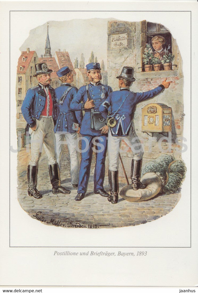 Postillione und Brieftrager - Bayern - Postmen - Mail Service - Germany - unused - JH Postcards