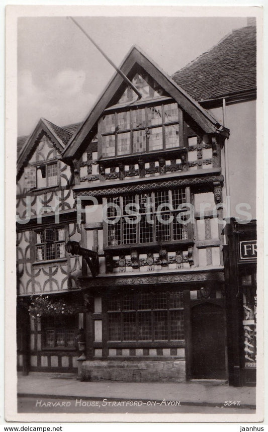 Stratford-Upon-Avon - Harvard House - 5347 - 1952 - United Kingdom - England - used - JH Postcards