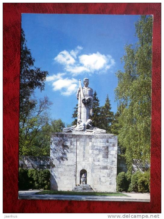 Riga - Brethern Cemetery_1  - sculpture - 1989 - Latvia - USSR - unused - JH Postcards