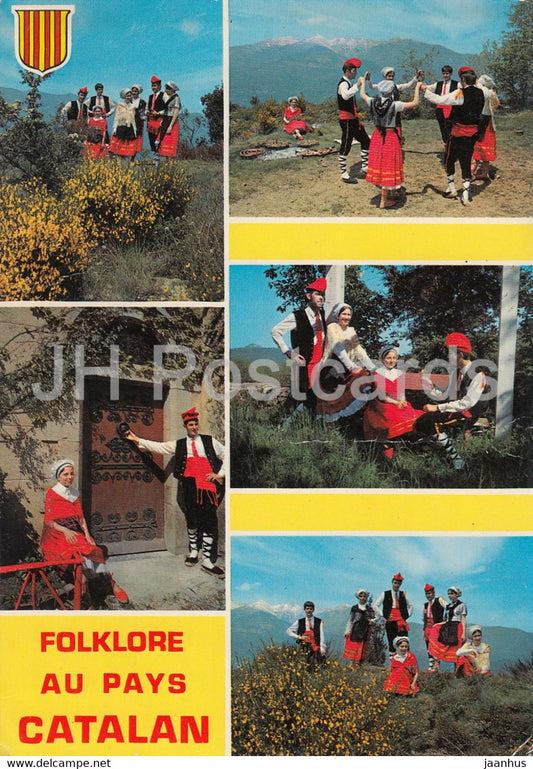 Folklore Au Pays Catalan - Groupe de Catalans et Catalanes - Catalanian folk costumes - 1971 - Spain - used - JH Postcards