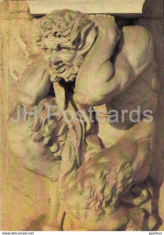 Dresden Zwinger - Faun als Konsoltrager - Barokplastik in Dresden - sculpture - art - DDR Germany - unused - JH Postcards