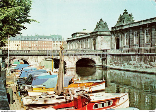 Copenhagen - The Marble Bridge - boat - Denmark - used - JH Postcards