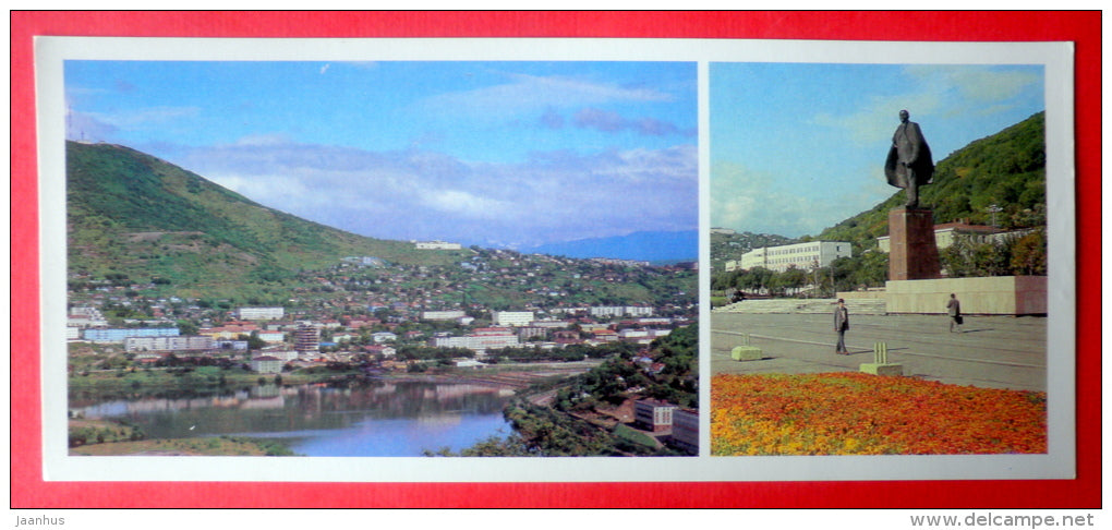 lake Kultuchnoye - monument to Lenin - Petropavlovsk-Kamchatsky - 1988 - Russia USSR - unused - JH Postcards