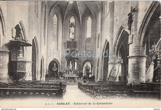 Sarlat - Interieur de la Cathedrale - cathedral - old postcard - France - unused - JH Postcards