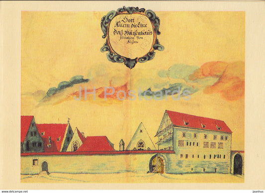 Aquarell 1670 - 1 - cloister - Augustinerkloster zu Erfurt - DDR Germany - unused - JH Postcards