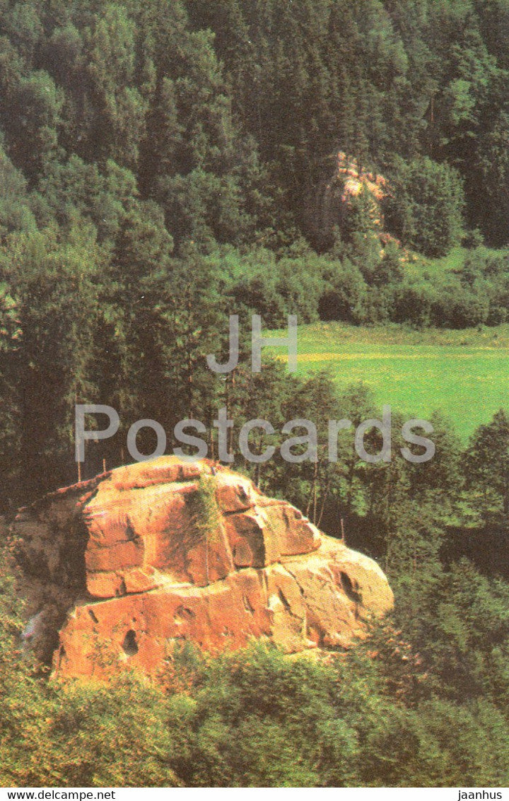 Latvian Nature - Rock of Zvartra - 1976 - Latvia USSR - unused - JH Postcards