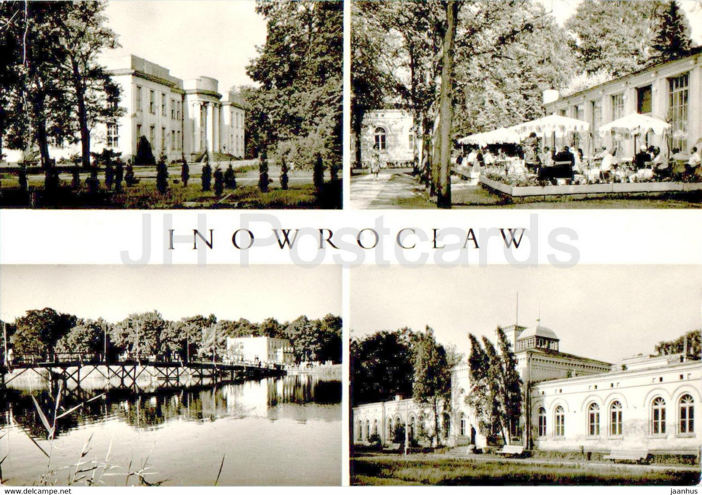 Inowroclaw - Zaklad Przyrodoleczniczy - Fragment Parku - Kawiarnia - Cafe - institute - multiview - Poland - unused - JH Postcards